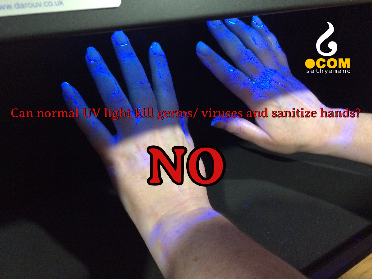 Can UV light be used to disinfect hands?